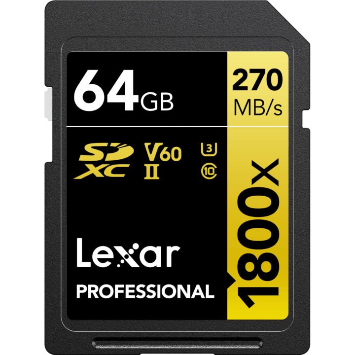 Lexar 64GB Professional 1800x UHS-II SDXC Memory Card