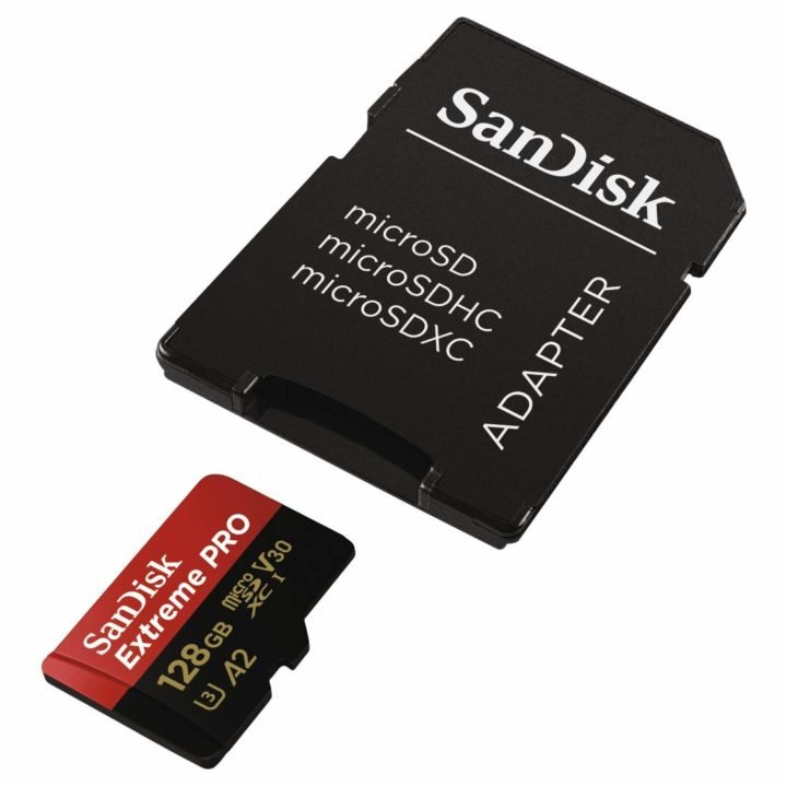 SanDisk 128GB Extreme Pro MicroSDXC UHS-I Card with Adapter